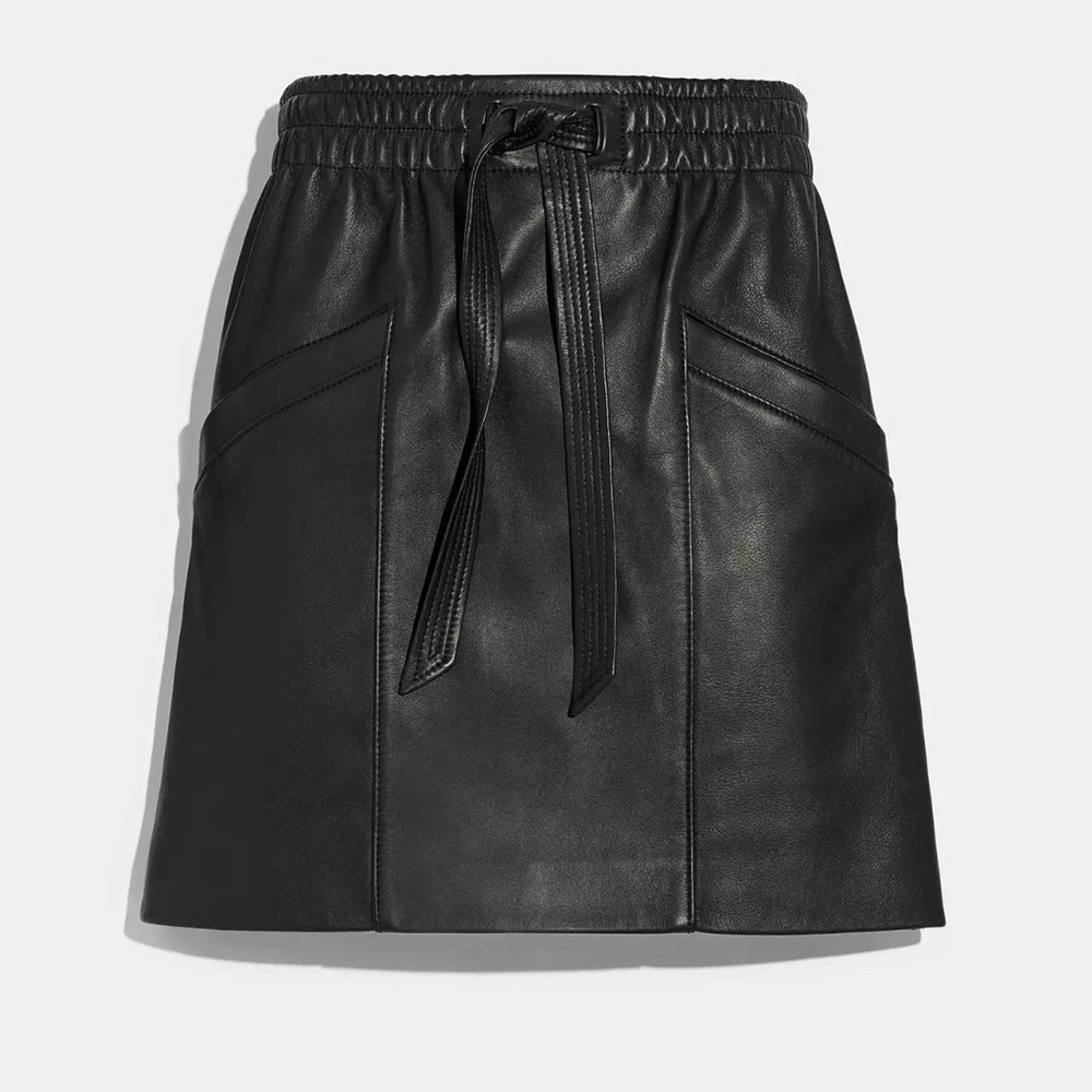 Coach Luxe Lambskin Leather Mini Skirt – Size 2 – NWT